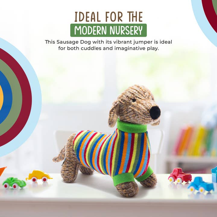 Best Years Ltd – wholesale Stuffed/plush toy – Kids & baby – Knitted Sausage Dog Plush Toy