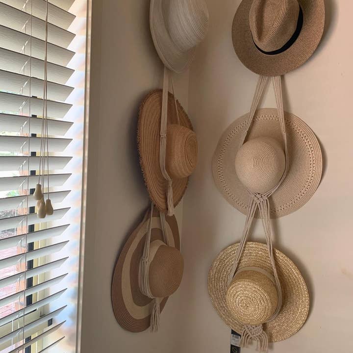 Charlie & Twine – Rack de chapéu por atacado – Cabide de chapéu Macramé, Cabide de chapéu Boho1