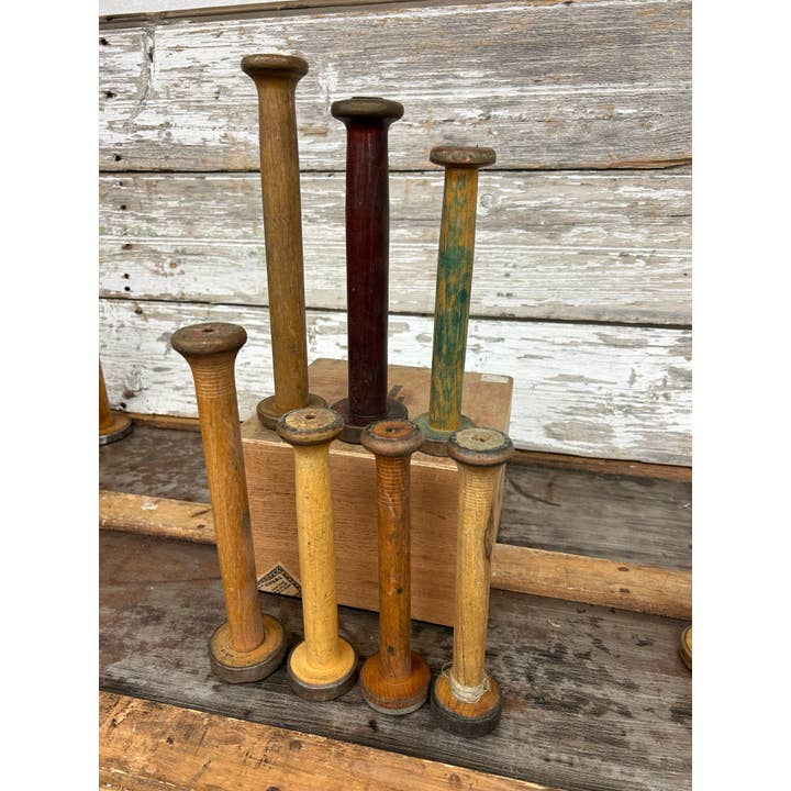 Vickie Jean's Creations Inc - Wholesale Decorative Tabletop Object - Set of 7 Wood Spools
