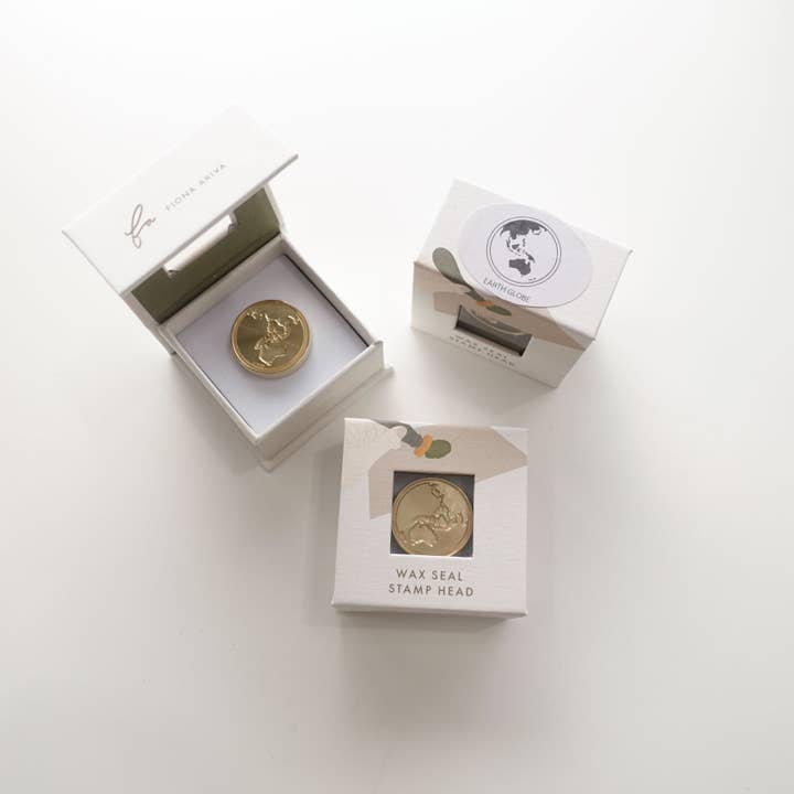 Fiona Ariva – wholesale Gummistämpel/dekorativ stämpel – Waxstämpel med jordglob, vaxstämpelkit eller stämpelhuvud3