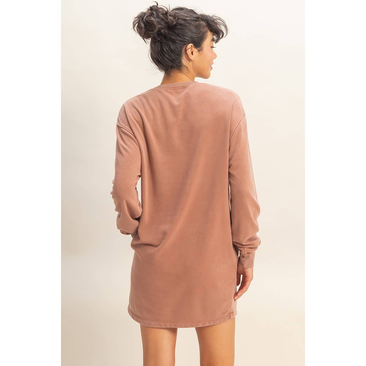 Double Zero - Venta al por mayor Vestido - Mujer - Vestido sudadera mini de gran tamaño lavado mineral2