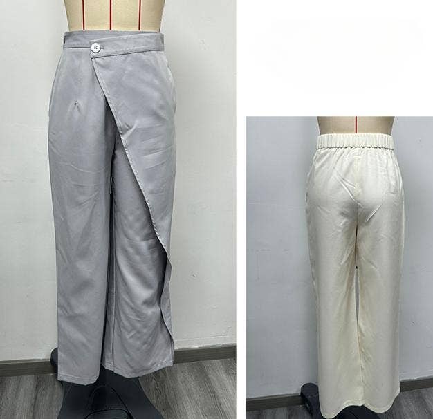 HIDDENBRAND - Wholesale Pants - Women's - High-waisted asymmetrical wide-leg suit pants1