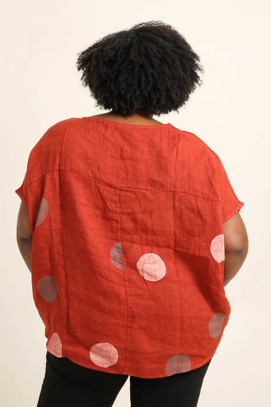 Lea & Luc - Grandes Tailles - Vendita all'ingrosso Tunica - Donna - Tunic in lino taglie comode con stampa a cerchi10