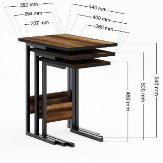 Tavolino da caffè Eco Nesting in 3 pezzi - Bianco per la vendita all'ingrosso da parte di benjashop