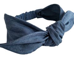 Bandeau en denim avec nœud pour la vente par The Enchanted Magnolia
