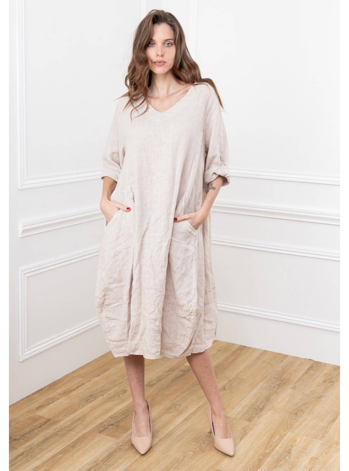 LINEN & COTTON HOUSE – wholesale Dress – Women's – 277 DRESS IN LINEN SPRING SUMMER CLOTHING0