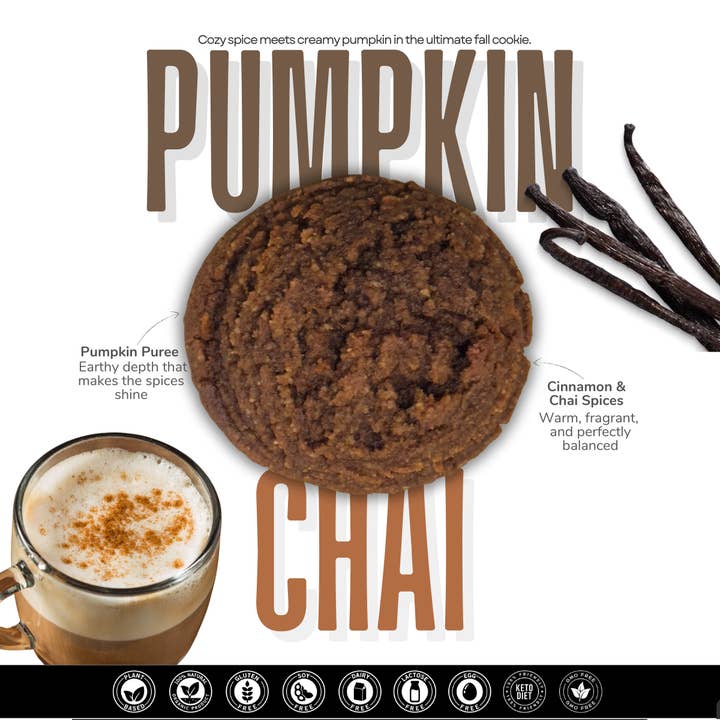 Pumpkin Chai Cookie for wholesale by Scoops Baking Co.