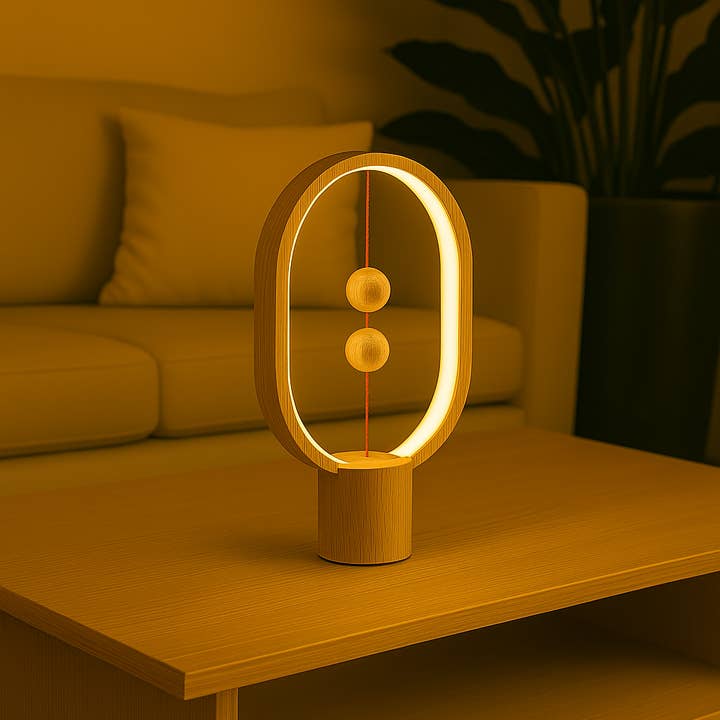 Allocacoc DesignNest - Wholesale Accent/Desk Lamp - Heng Balance Lamp Ellipse Mini USB-C; Portable; LIGHT WOOD