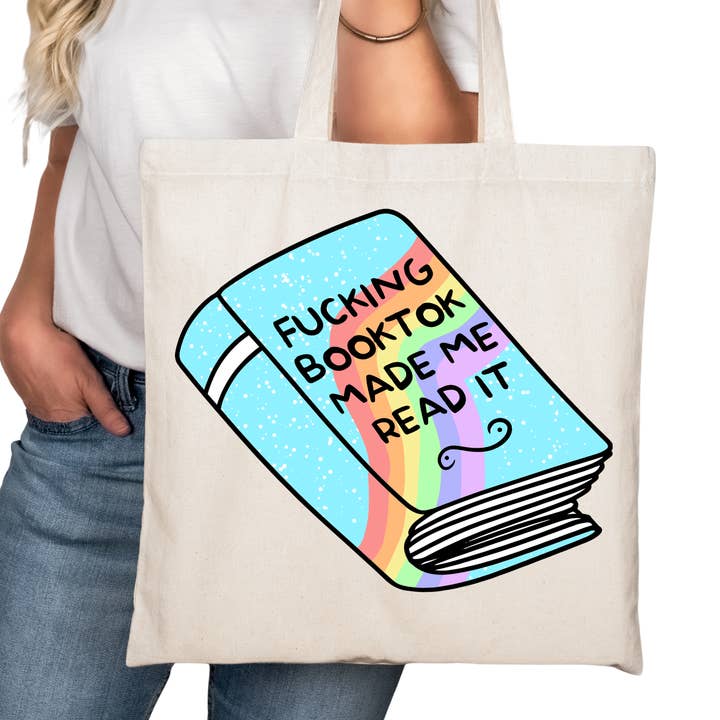 Purely Bookish - Wholesale Tote Bag - Women's - Booktok Made Me Read It Bookish Tote Bag – Reading Tote for Book Lovers – Book Reader Bag - Romance Reader Tote - Book Store Merchandise