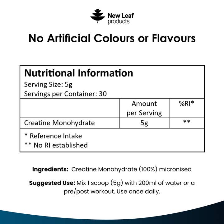 New Leaf products Ltd – wholesale Protein/superfood powder – Creatine Monohydrate Powder 100% Micronised pre/post gym 5g5