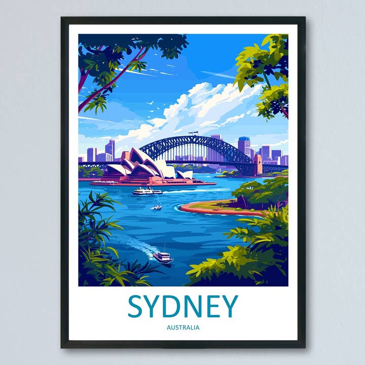 Sydney Opera House Travel Print Wall Art Sydney Wall Hanging Home Décor Sydney Gift Art Lovers Wall Art Australia Travel Print Opera House for wholesale by TravelzonaArt