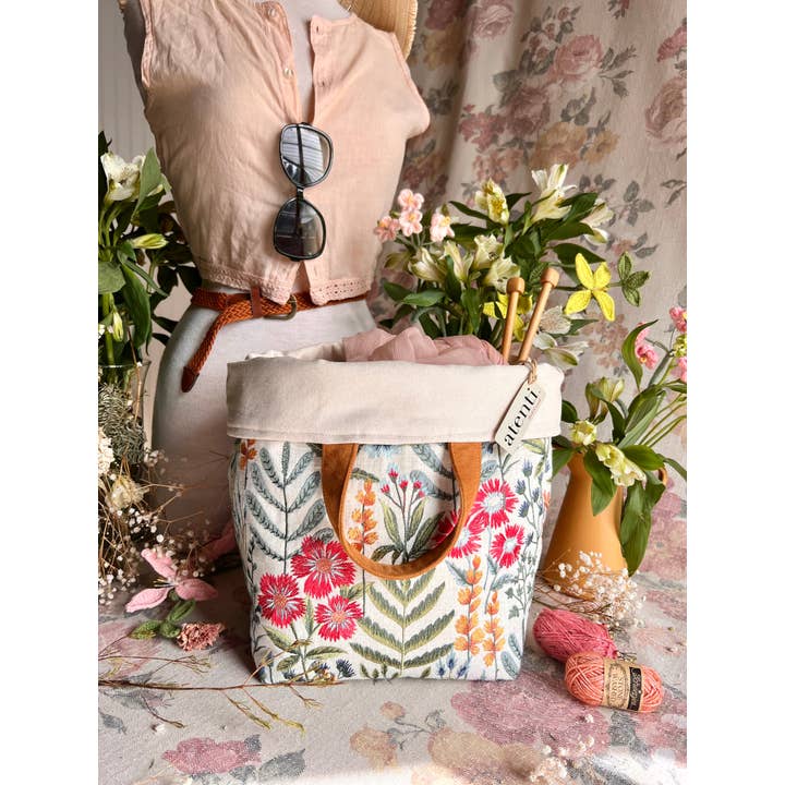 Atenti – Sacola - Mulher por atacado – Saco Organizador de Tricô e Crochet Project: Wildflower Hope7