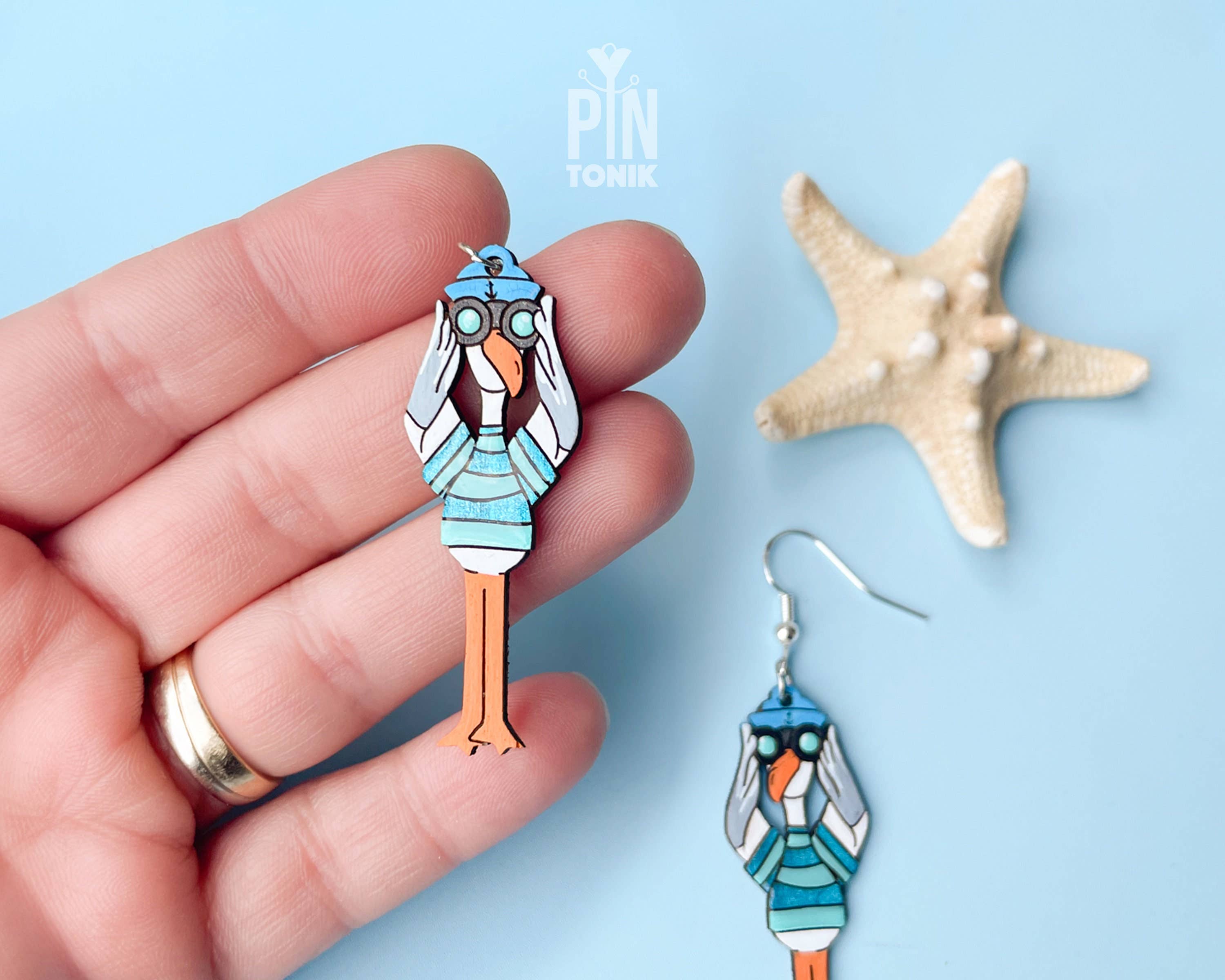 PinTonik – Brincos de argola por atacado – Brincos Náuticos Gaivota de Praia em Prata Esterlina2