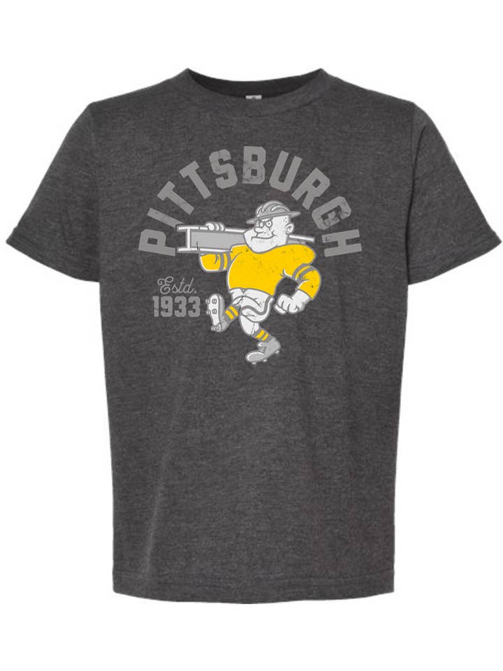 Pittsburgh Retro Steel Man - Kids Tee for wholesale by Yinzylvania