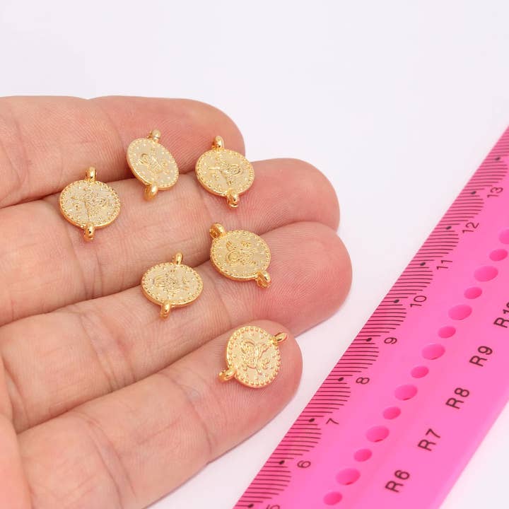 10mm 24k Mat Goud Vergulde Ottomaanse Schijf, Munt Kralen, BRT205 voor wholesale door QueenJewelryM