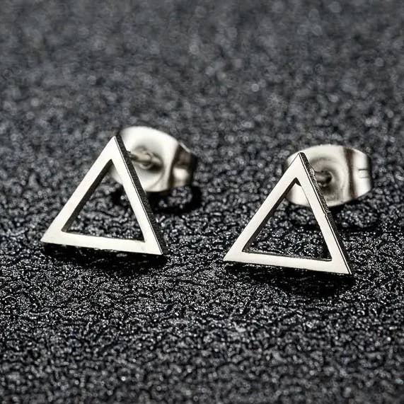Trendige geometrische Ohrstecker für Männer – Minimalistischer Modeschmuck aus Edelstahl (1 Paar) für den Großhandel von Huis Van Merken