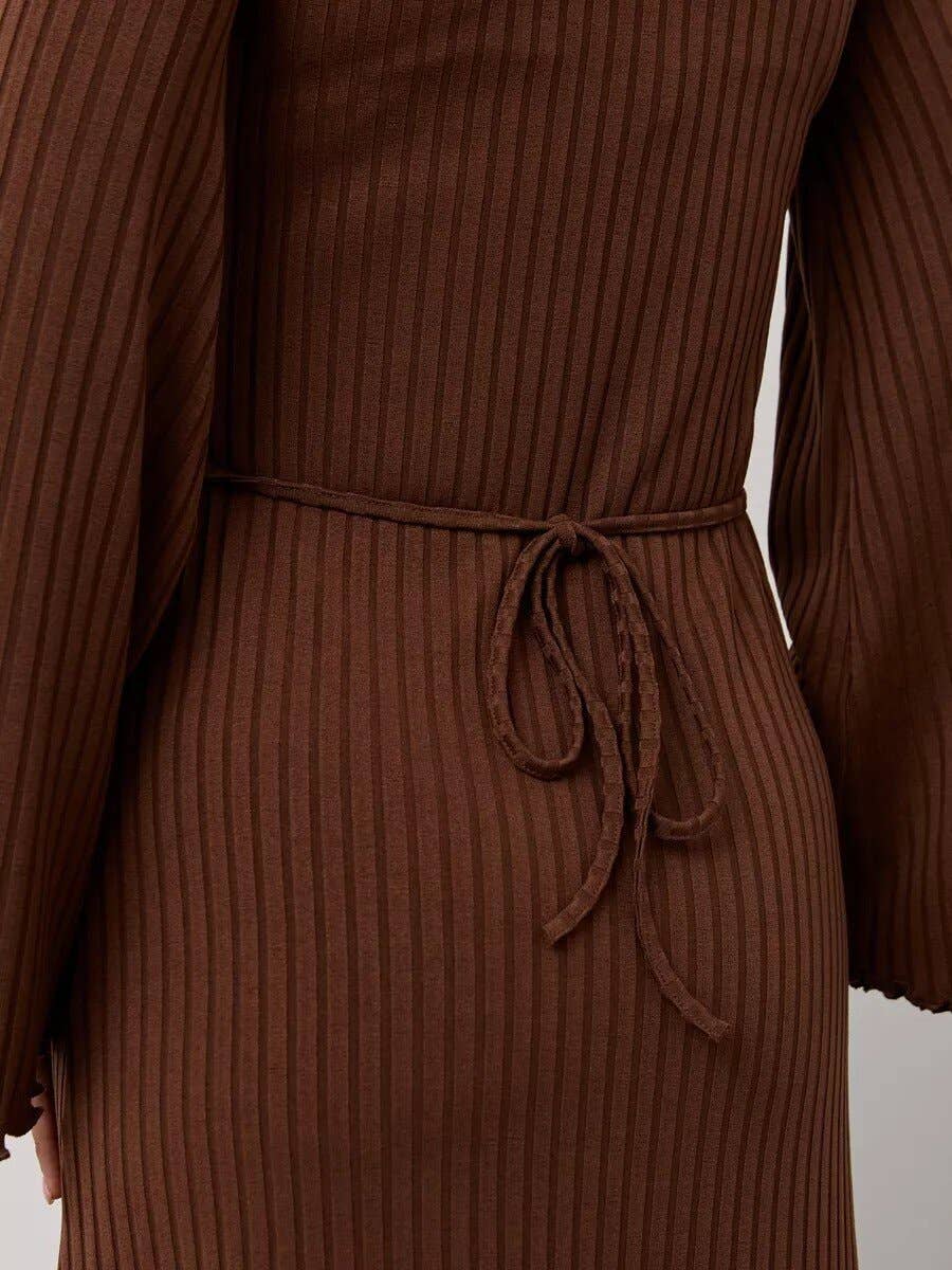 Lily Clothing - Wholesale Dress - Women's - Loose U collar back strap flared sleeve dress7