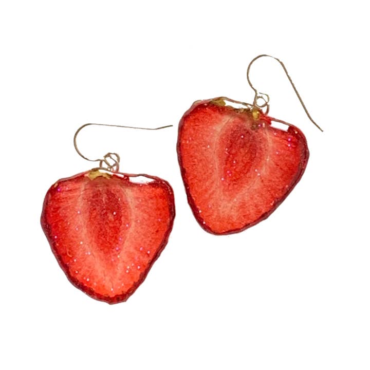 Strawberry Fruit Earrings - Fruit Jewelry for wholesale by Glitterlimes
