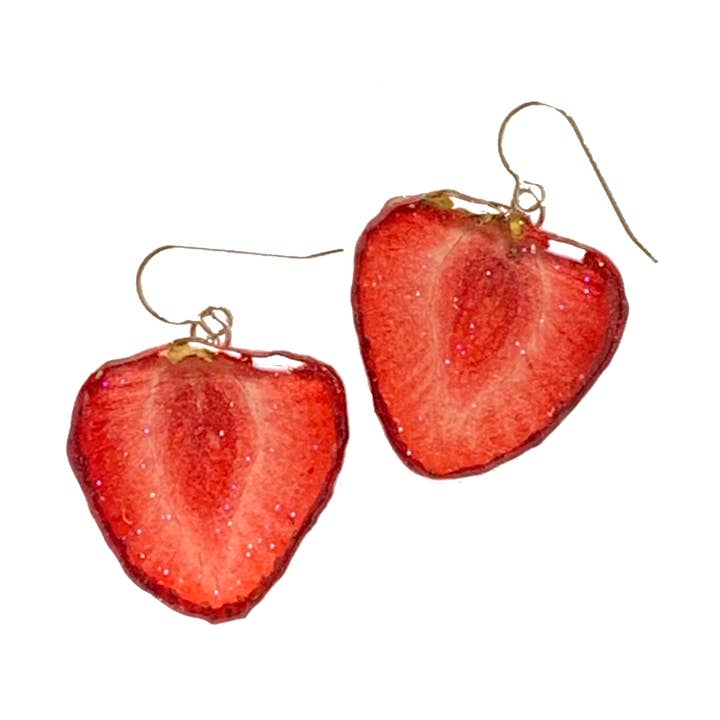 Glitterlimes - Wholesale Dangle Earrings - Strawberry Fruit Earrings - Fruit Jewelry0