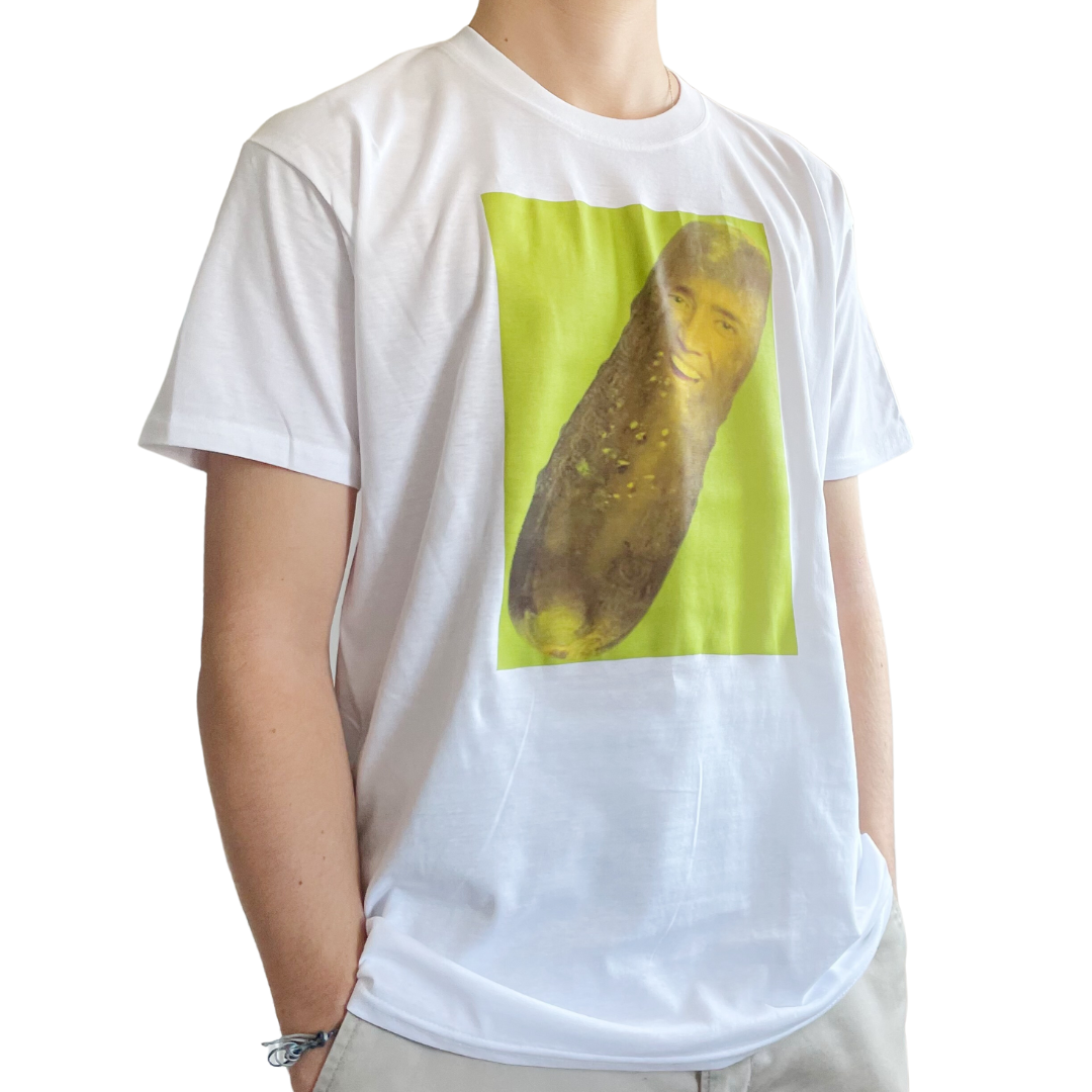 ZZZEBRAAA LIMITED – Großhandel T-Shirt mit Siebdruck – Unisex – Picolas Cage Lustiges Meme-T-Shirt Pickle Meme2