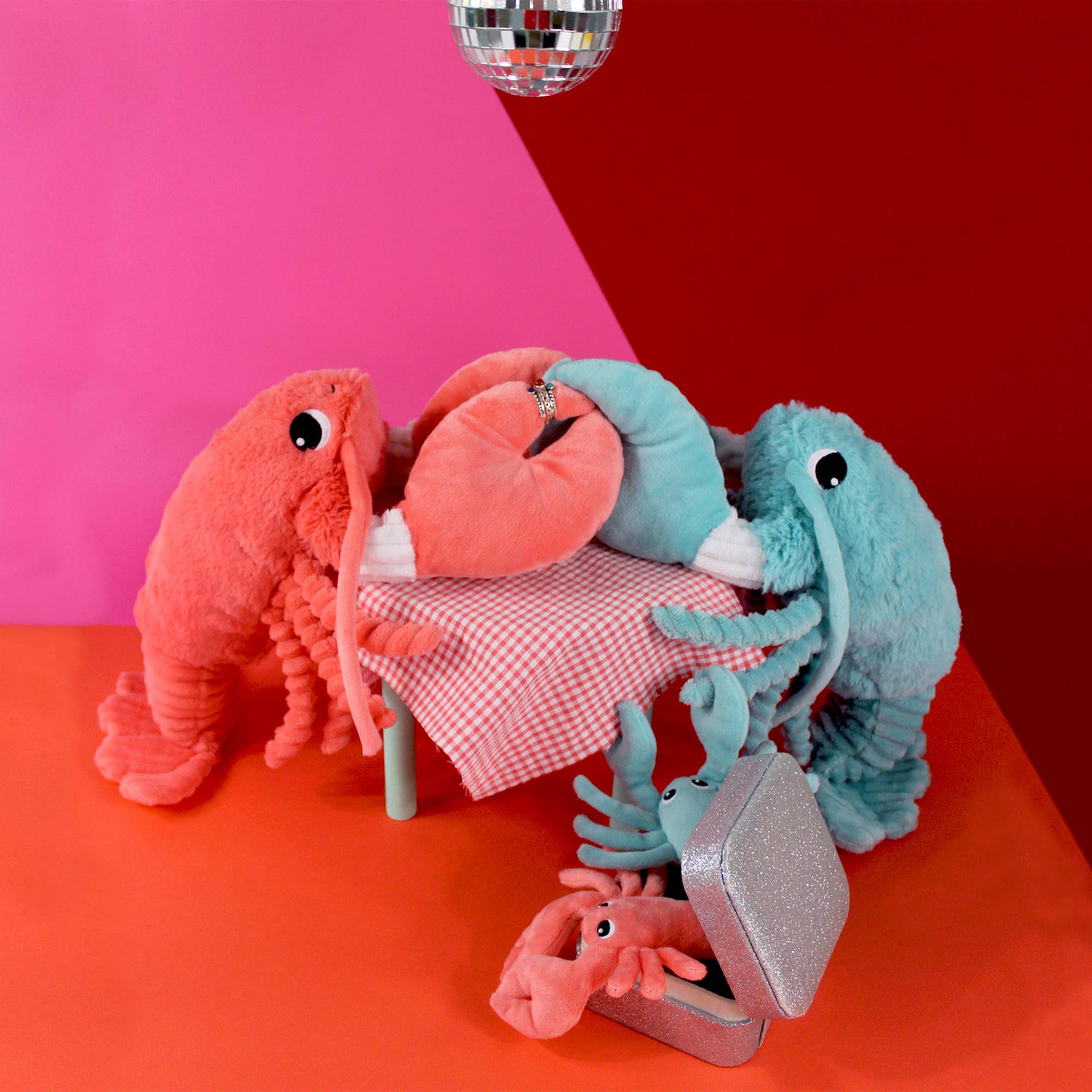Les Déglingos, France - Wholesale Stuffed/Plush Toy - Kids & Baby - LES PTIPOTOS - 48CM MUM&BABY PLUSH LOBSTER CORAL4