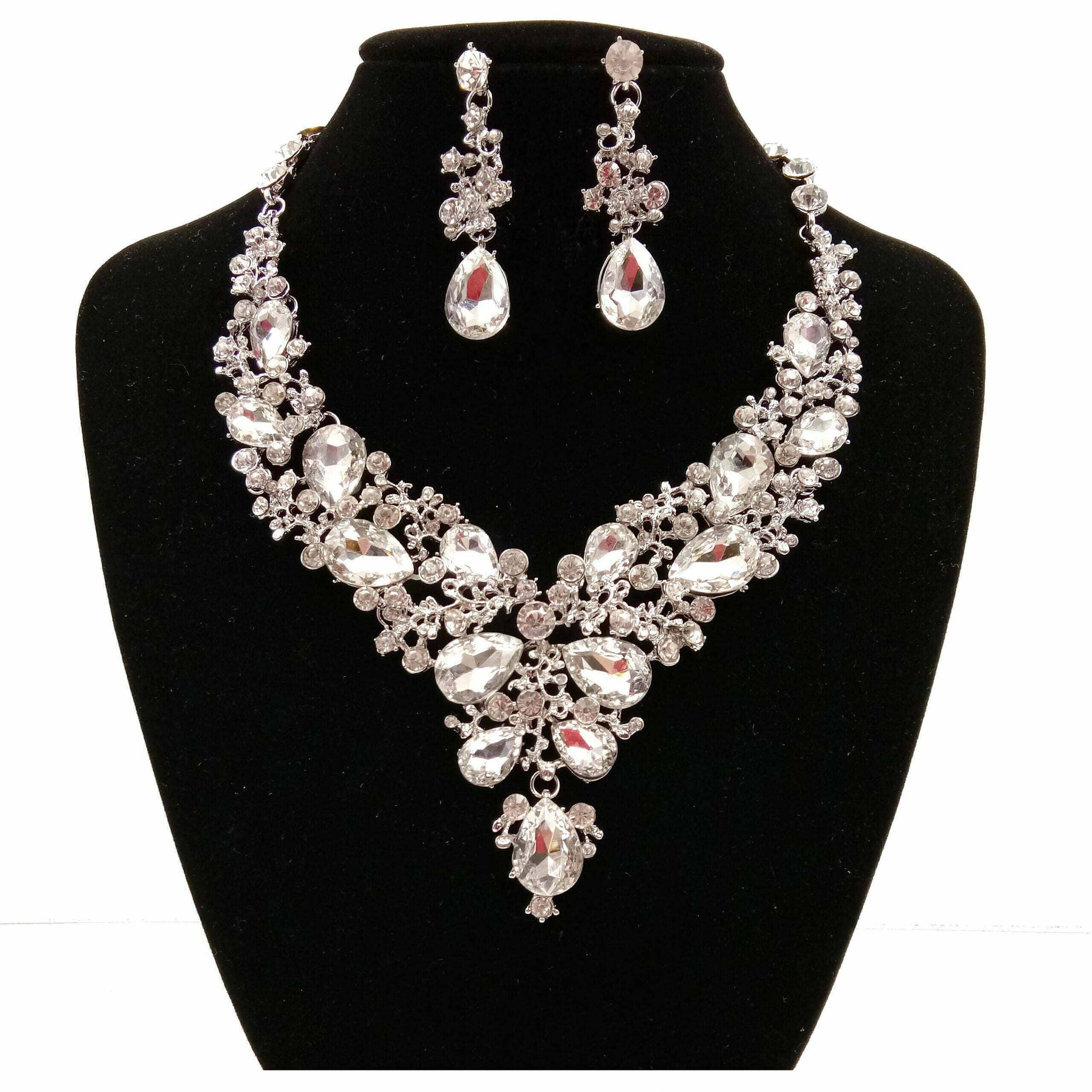 Diacly - Wholesale Jewelry Set - Vine Theme Casting Rhinestone Necklace Set11