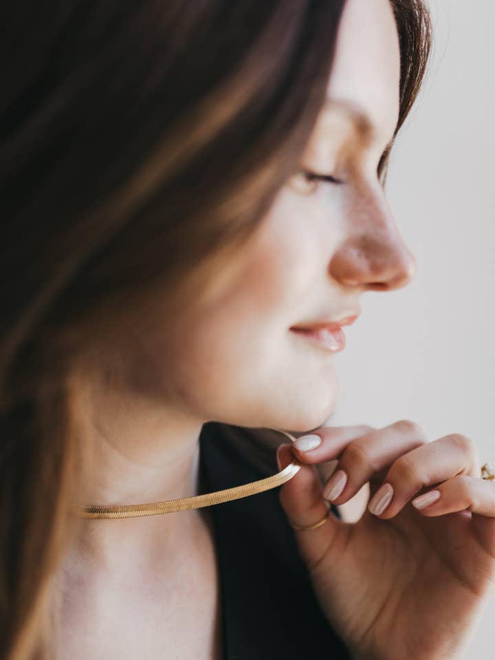 5mm Herringbone Necklace for wholesale by Sydney Rose Co.