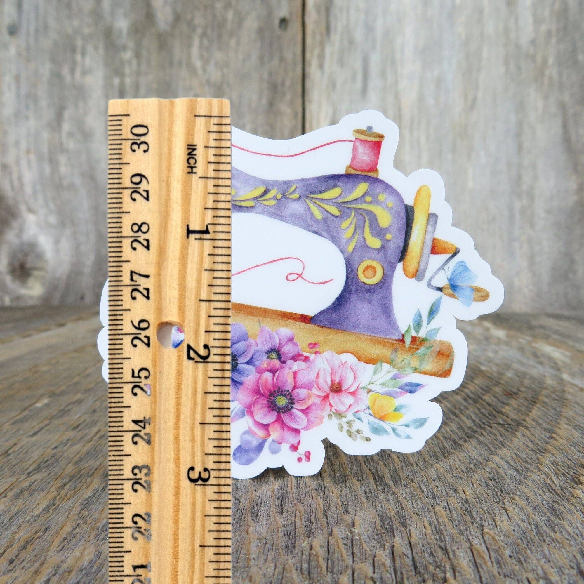 Kirk's Krafts - Wholesale Sticker - Vintage Sewing Machine Sticker Waterproof Flowers Full Color Waterproof Quilters Sewers1