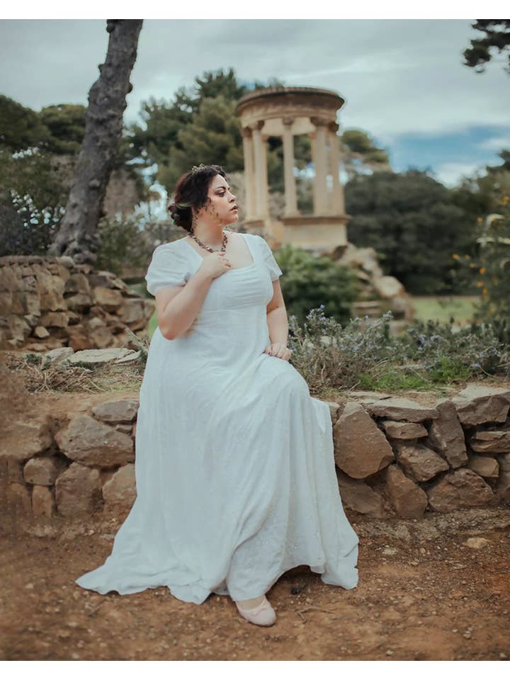 Costurero Real – wholesale Dress – Women's – White Regency Dress Bridgerton Jane Austen Cottagecore gown1