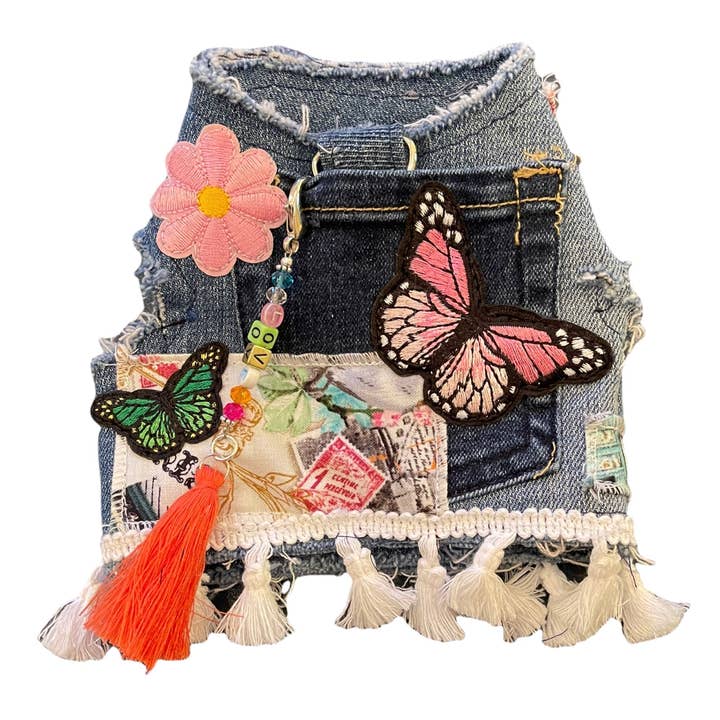 Tassel Patchwork Harness for wholesale by Heads or Tails Pup