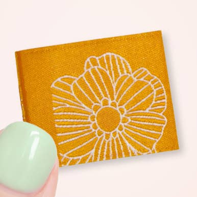 1 web label “Little flowers” yolk yellow for wholesale by Ba.binaa Patterns
