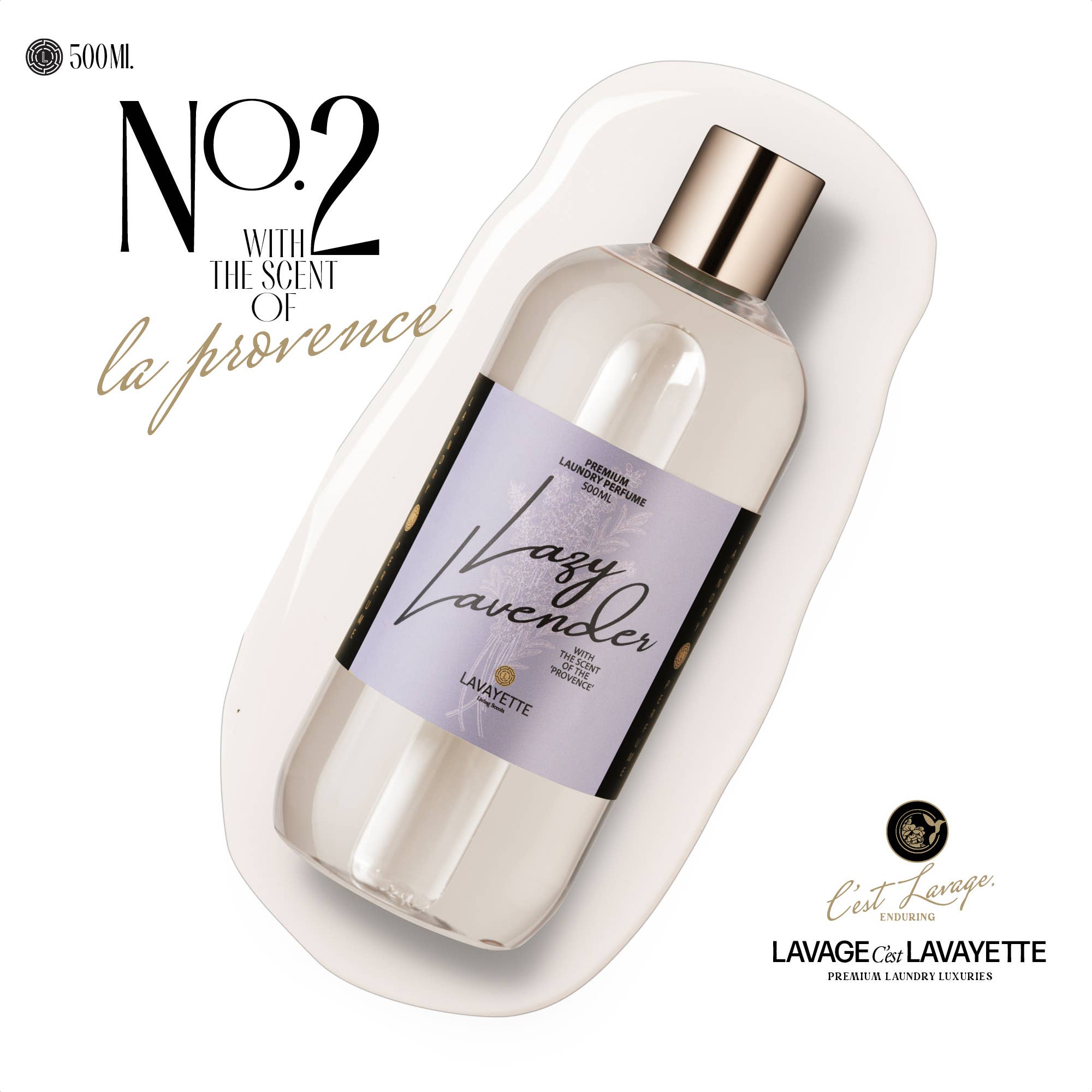Lavayette - Wholesale Geurversterker/geurbooster - Premium Wasparfum Lazy Lavender 500ml4