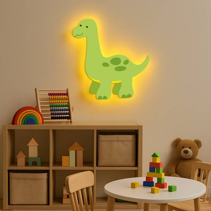 Dinosauro Verde LED Retroilluminato Wallpop per la vendita all'ingrosso da parte di Themed