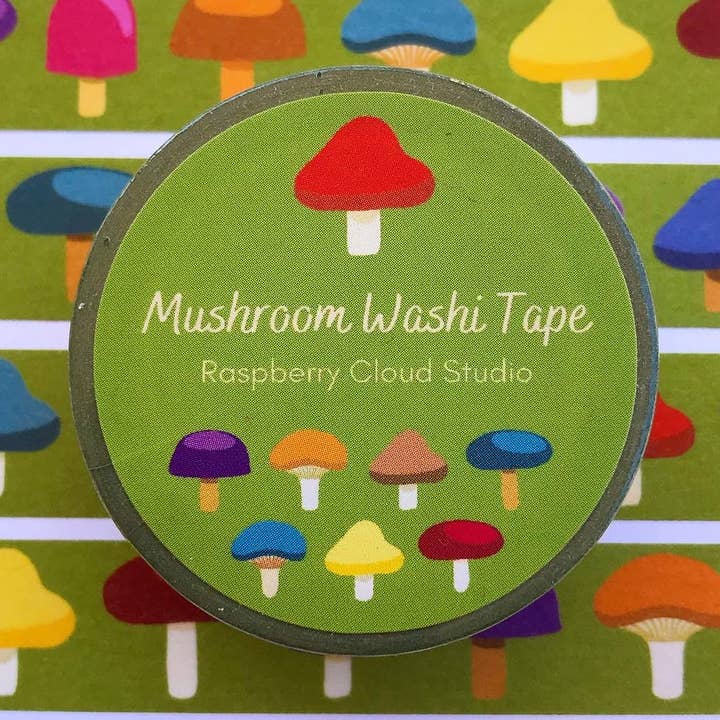 Mushroom Washi Tape for wholesale by Raspberry Cloud Studio