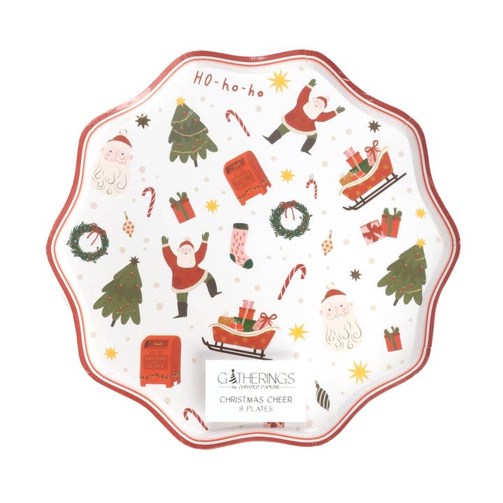 HOL24-DP2- Platos de Papel para Postre de Alegría Navideña para venta al por mayor de Gatherings by Curated Paperie