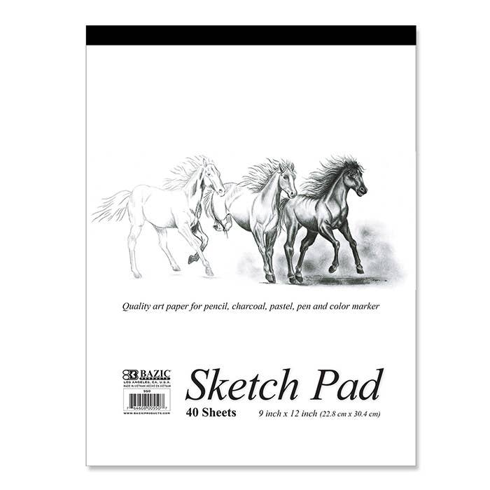 BAZIC Products - Wholesale Sketchbook/Sketchpad - Sketch Pad 9"X 12"(40 Ct.)0