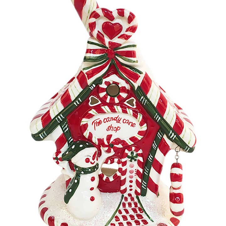 CASA DELLE CANDELE DEL NEGOZIO DI BASTONCINI DI ZUCCHERO DI NATALE per la vendita all'ingrosso da parte di Blue Sky Clayworks