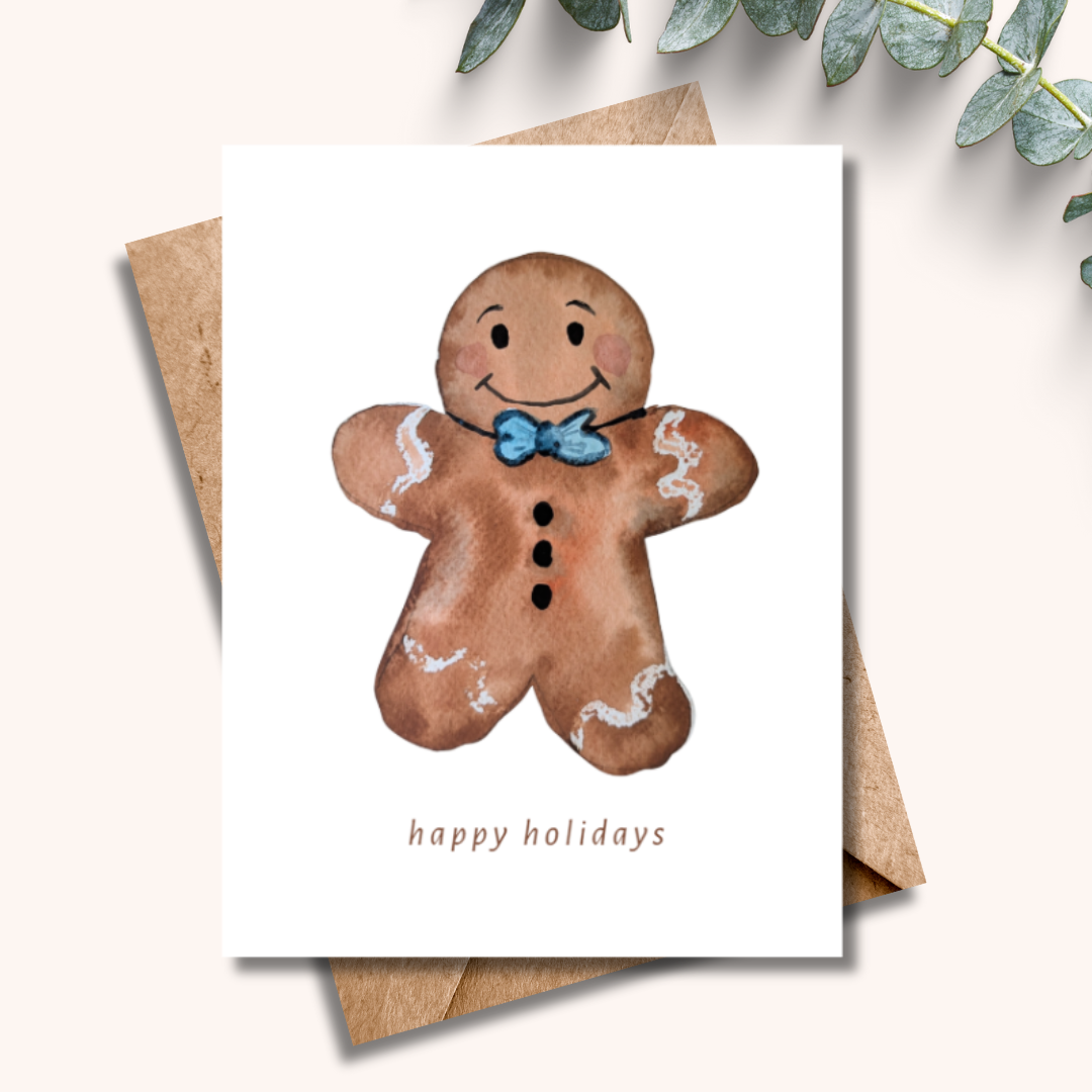 Amy Rae Maker - Wholesale Christmas Card - Holiday Gingerbreadman1