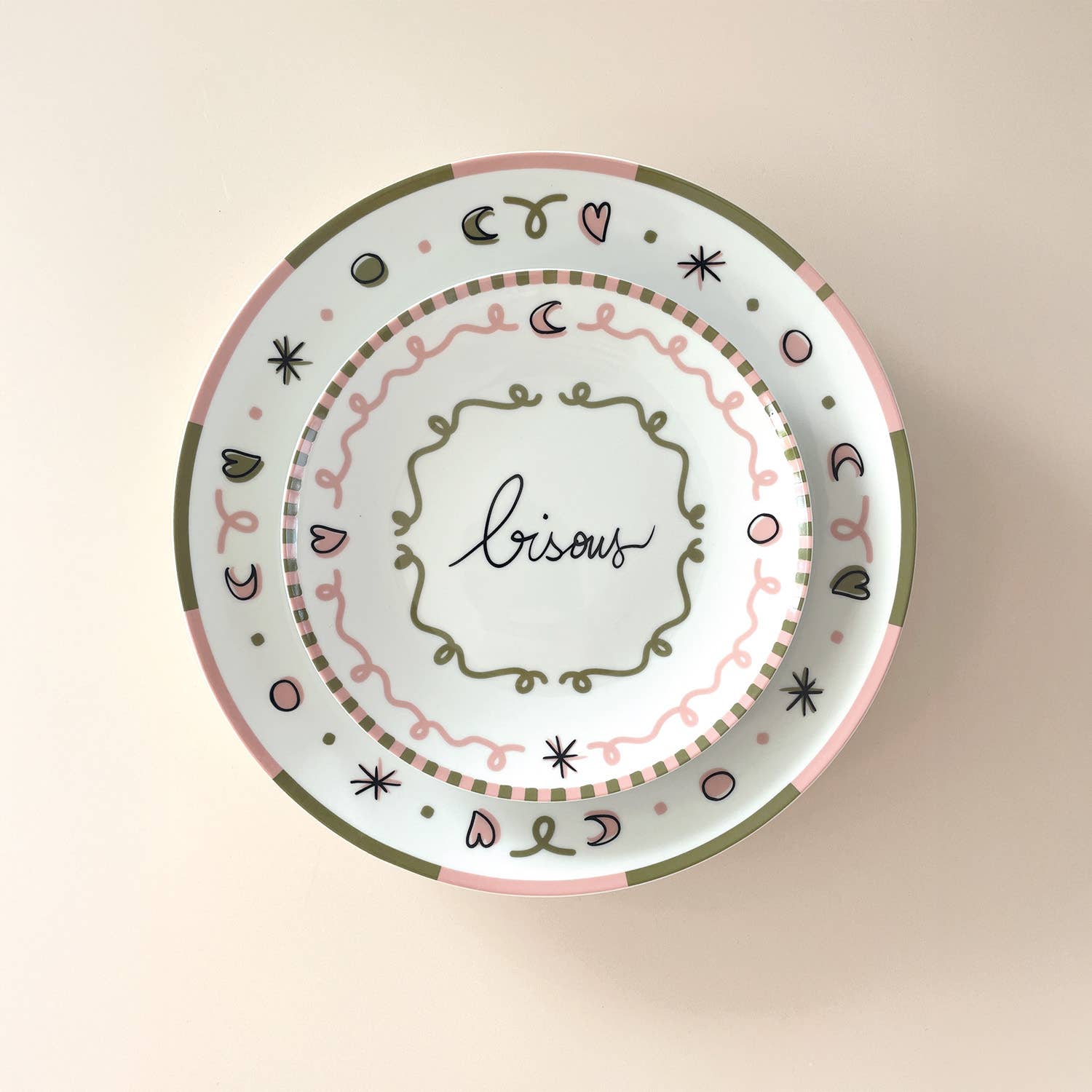 Opjet Paris – Prato por atacado – Conjunto de 4 pratos rasos beijos D26,7cm1