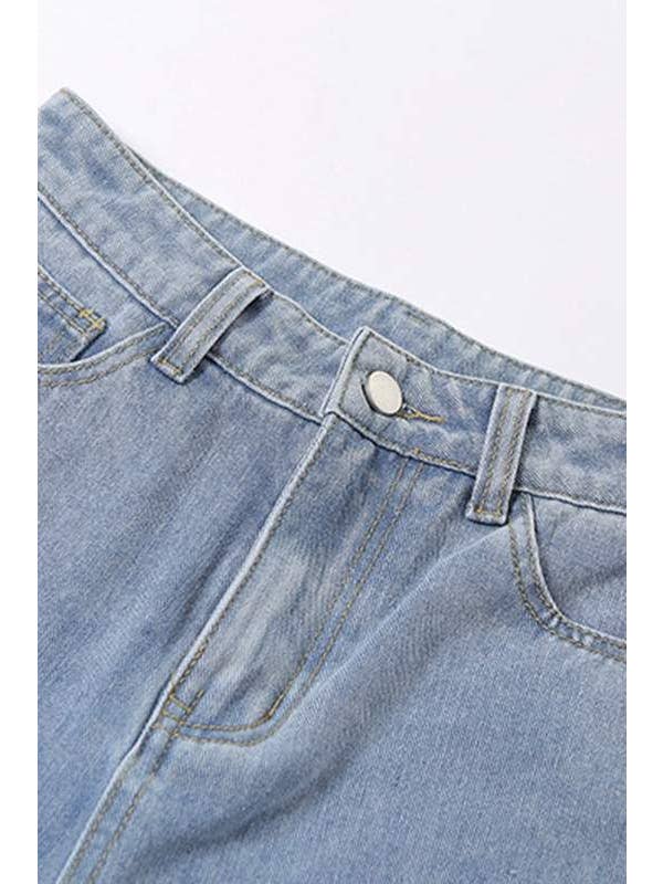 Queen Fashion - Wholesale Pants – Women's - heart cutout ripped denim jeans6