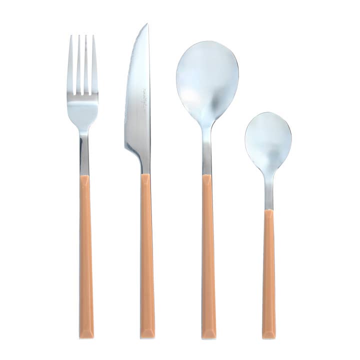 Novastyl - Wholesale Assorted cutlery set - Colorama 24 piece hazelnut stainless steel cutlery set1