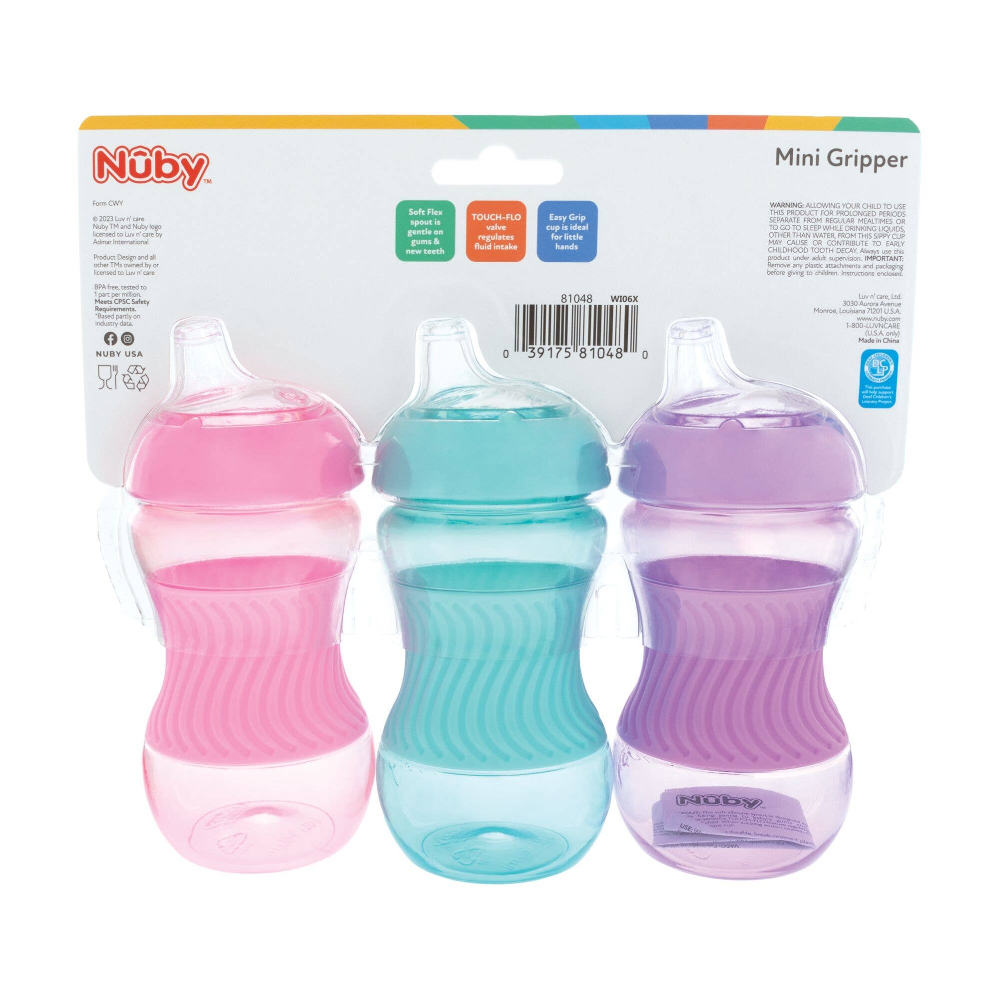 Nuby - Wholesale Drinking Glass/Cup - Nuby 3 Pack 6oz Mini Easy Grip Sleeve Cups2