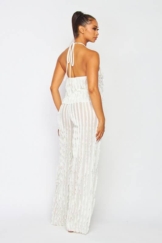 5besties inc - Wholesale Top & Pant Set (NOT Loungewear) - Women's - Halter Neck Ruffle Top and Pants Set11