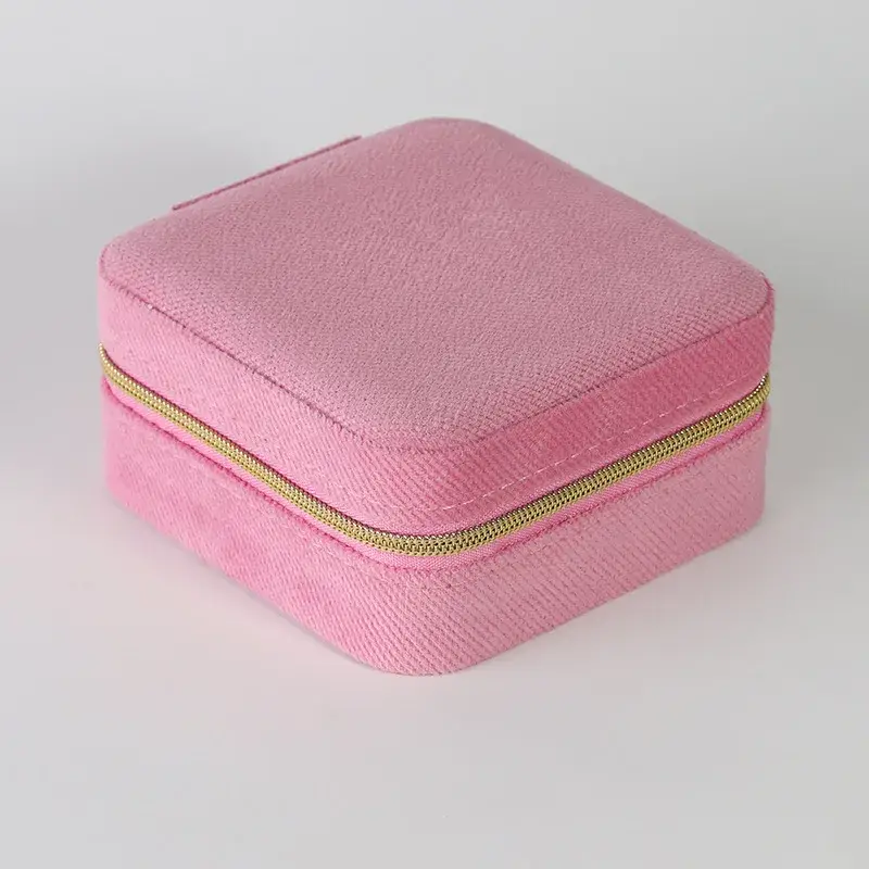 Sweet Cherry Sky - Wholesale Jewelry Box/Organizer - Plush Jewelry Box for Travel in Assorted Colors6