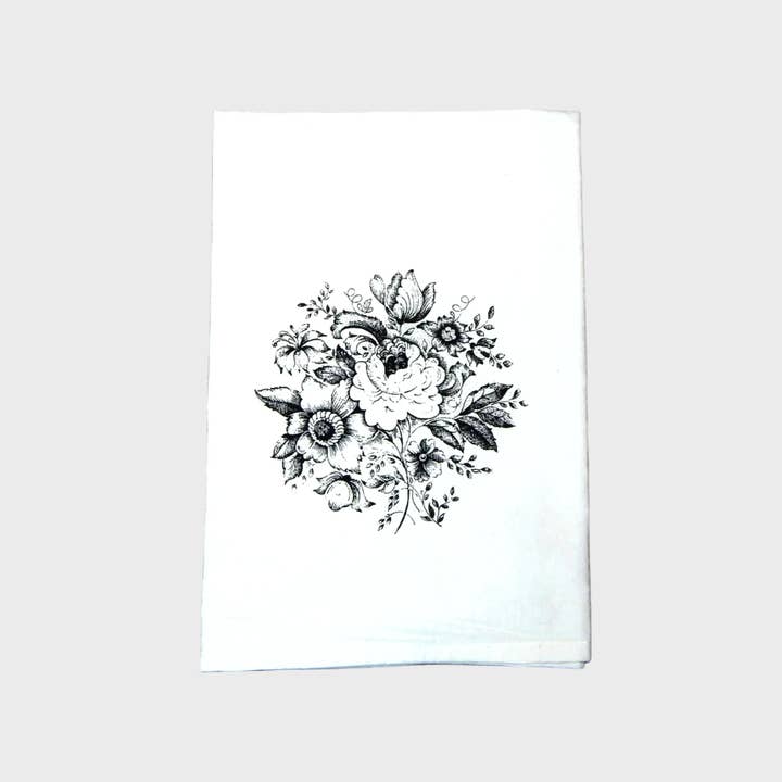 Floral Bouquet Kitchen Towel | Tea Towels | Posy Dish Towels for wholesale by Green Bee Tea Towels