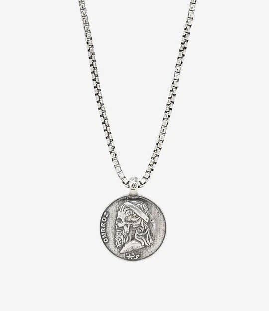 DEGS & SAL - Wholesale Pendant/Charm Necklace - Sterling Silver Ancient Greek Skull Coin Necklace0