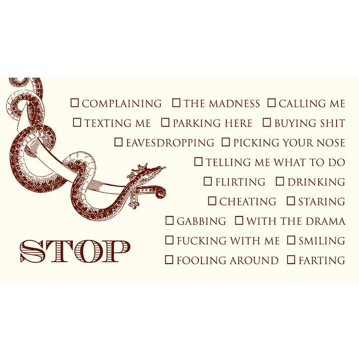 Stop Card for wholesale by Alexa Pulitzer