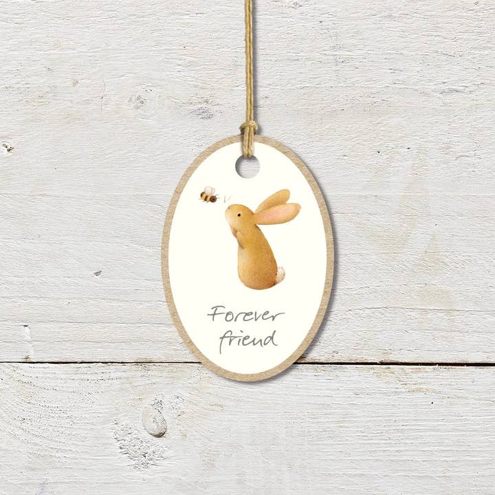 FOREVER FRIEND - KONIJN EN BIJ - KLEINE PLAQUETTE voor wholesale door Ginger Betty Ltd
