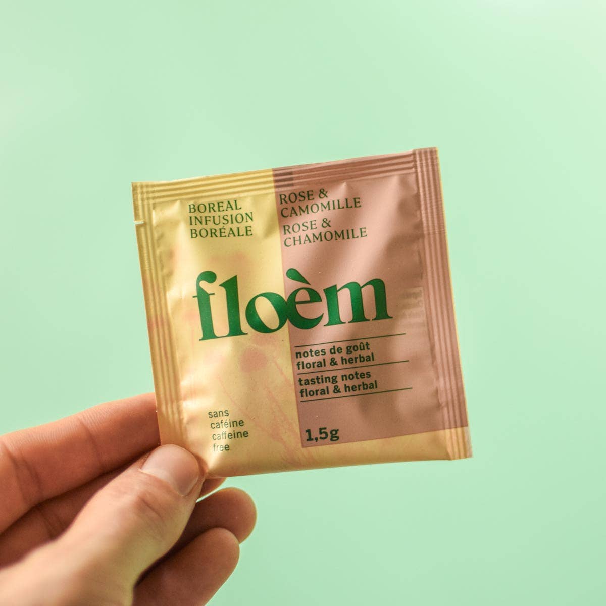 Floèm - Vente Sachets de thé - Tisane nordique aux roses et camomille (sachet individuel)1