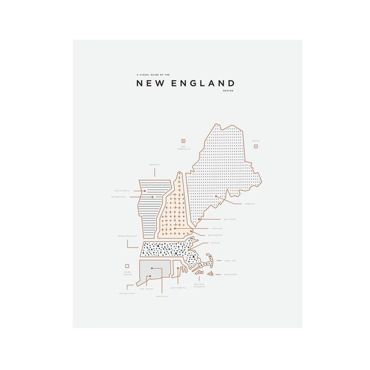 New England Kort Print for engroshandel hos 42 Pressed